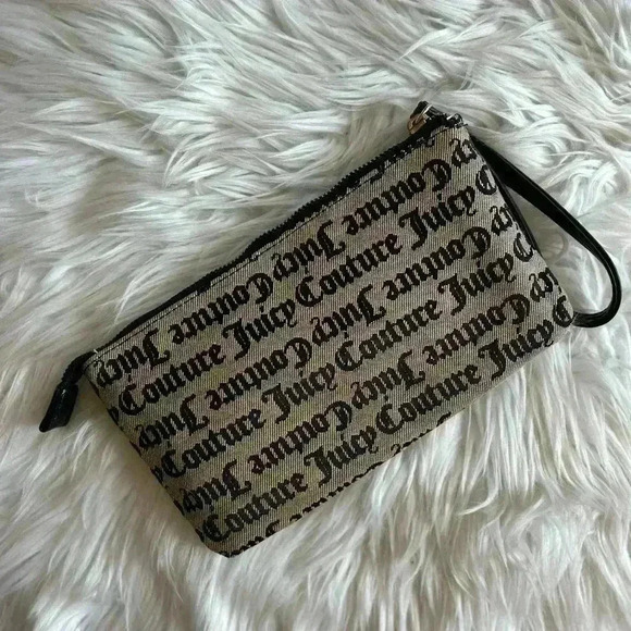 Juicy Couture Wristlet and Cardholder Set | Designer Logo Clutch Bag Gold Charm - Picture 11 of 12